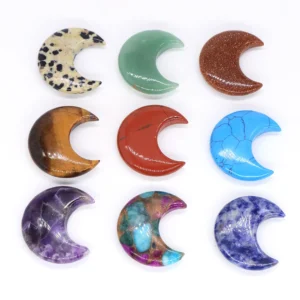 Moon Shape Natural Crystal Stone 30mm