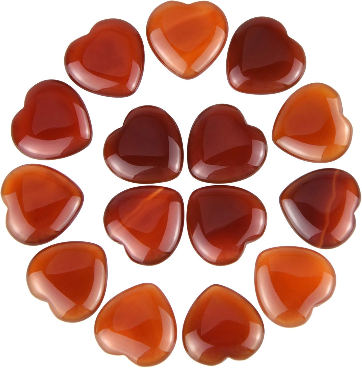 Red Agate Heart Shaped Healing Gemstone