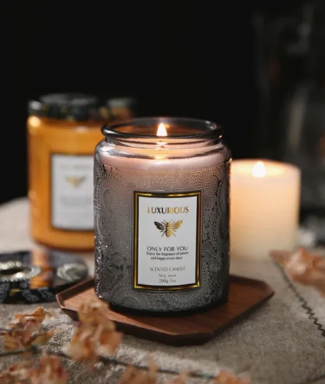 Scented Candle Jar with Lid Soy Wax