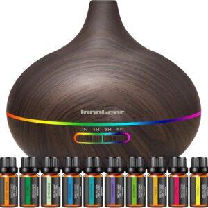 Wood Grain Aroma Diffuser with LED Light