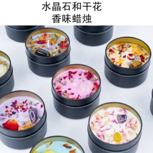 Ritual Candles with Dried Flowers & Herbs
