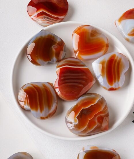 Red Agate Heart Shaped Healing Gemstone
