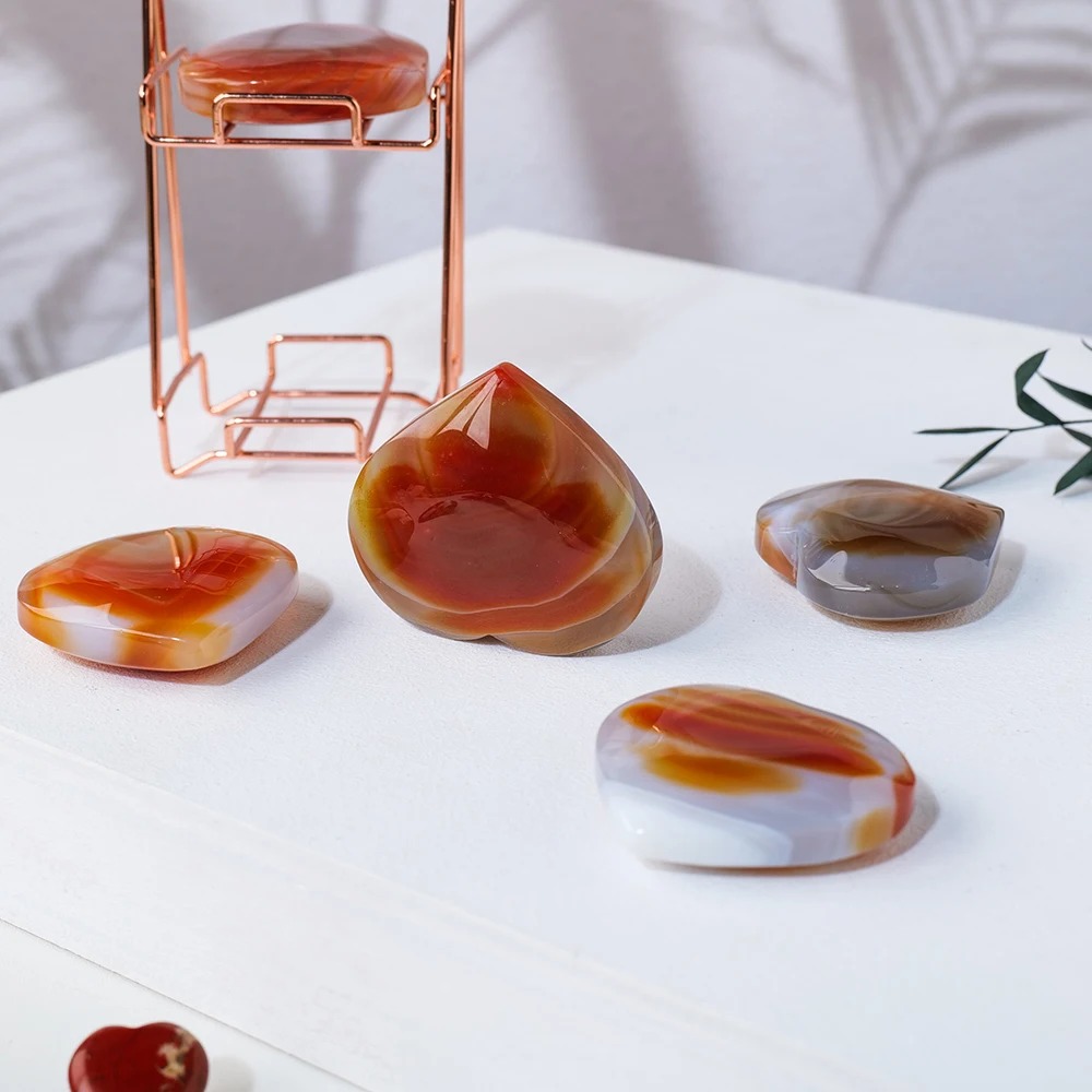 Red Agate Heart Shaped Healing Gemstone