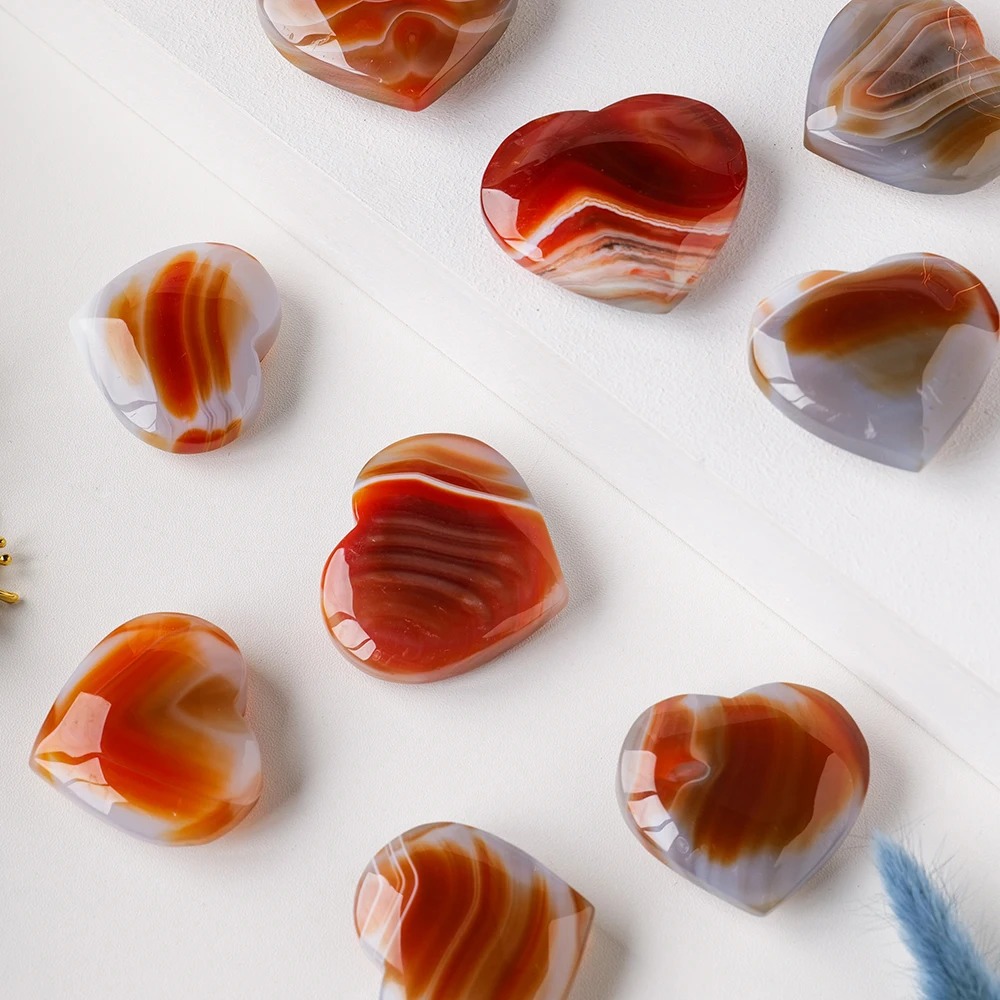 Red Agate Heart Shaped Healing Gemstone - Image 3