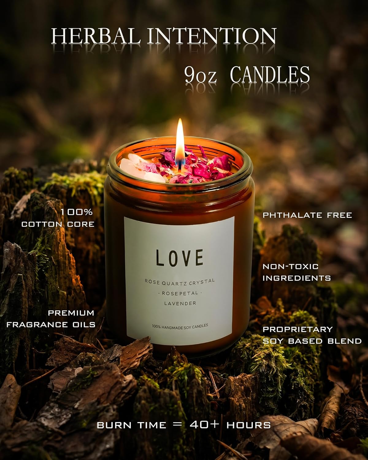 Ritual Candles with Dried Flowers & Herbs - Image 4