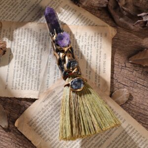 Witch Magic Broom with Crystal Pillar